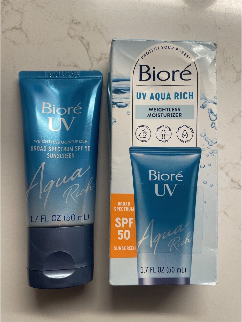 Bioré UV Aqua Rich SPF 50 Invisible Weightless Face Sunscreen 1.7 fl oz